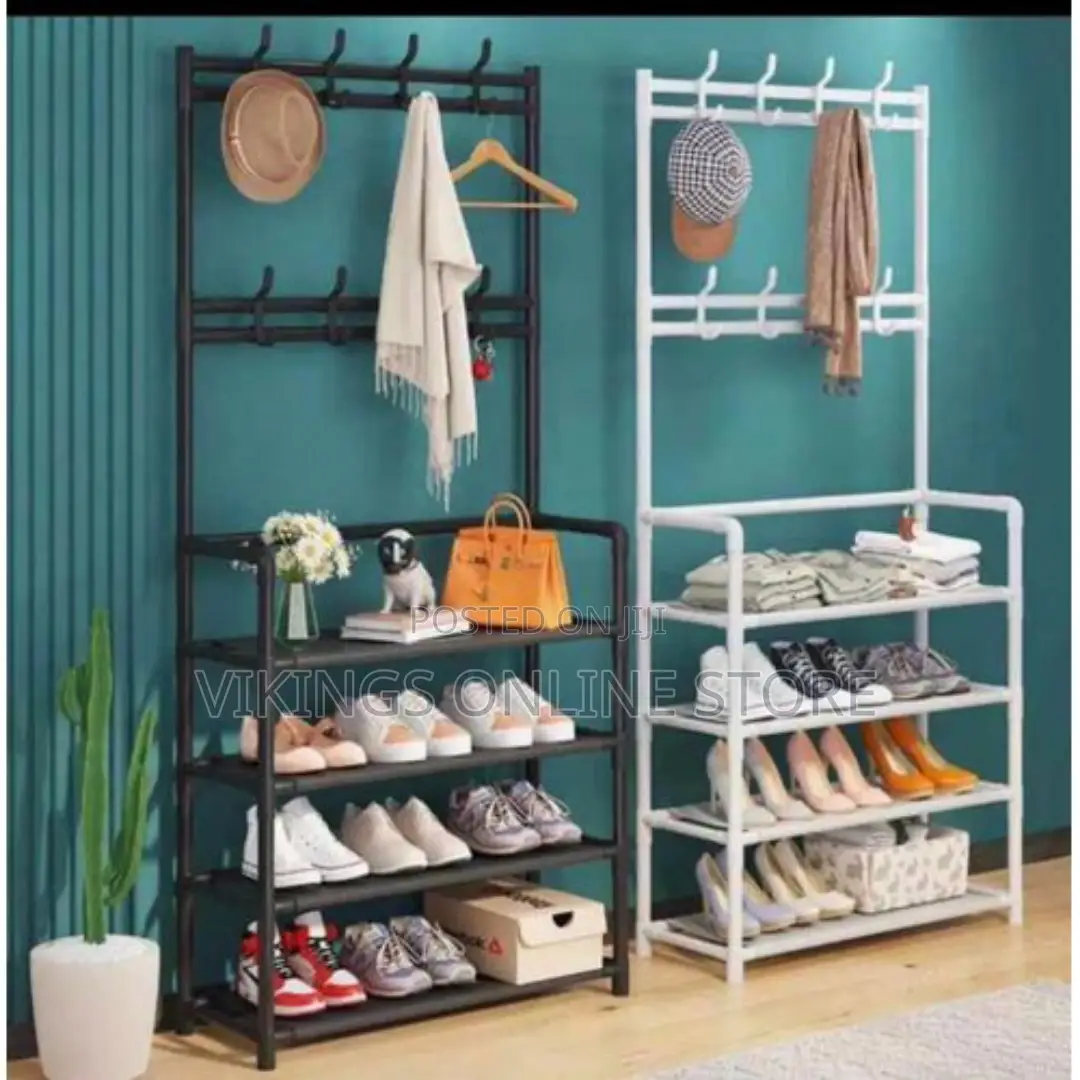 Simple Multi-Tier Coat Hat Storage Rack With Storage Shelf,