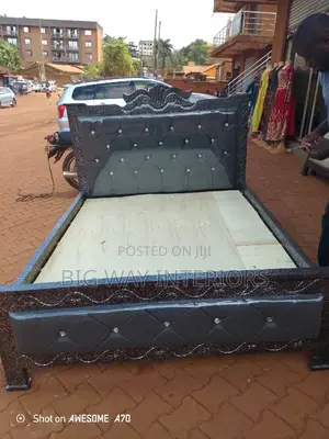 5by6 Gray Leather Bed B14