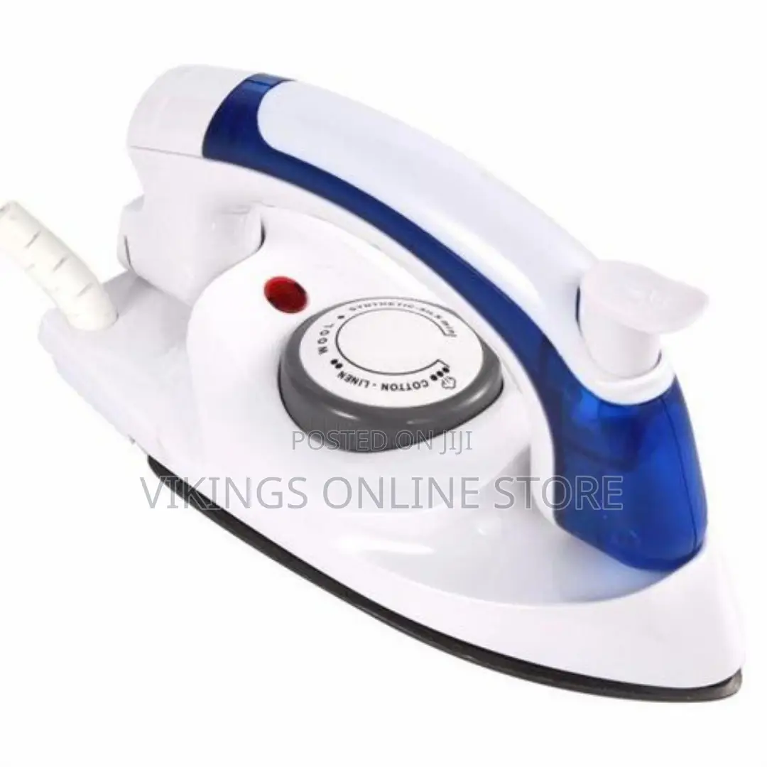 Mini Foldable Travel Steam Flat Iron Box - White,Blue.