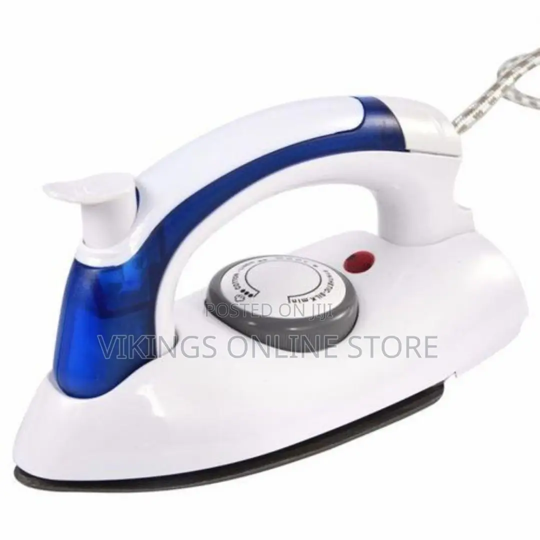 Mini Foldable Travel Steam Flat Iron Box - White,Blue.