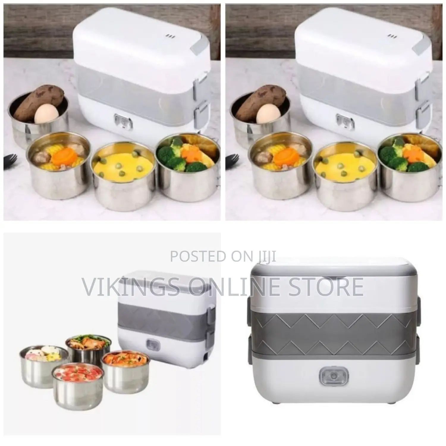 Portable Electric Lunch Box Heating Food Steamer Container.