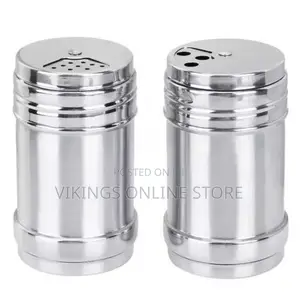 2 Pieces Stainless Steel Salt Pepper Spices Shakers