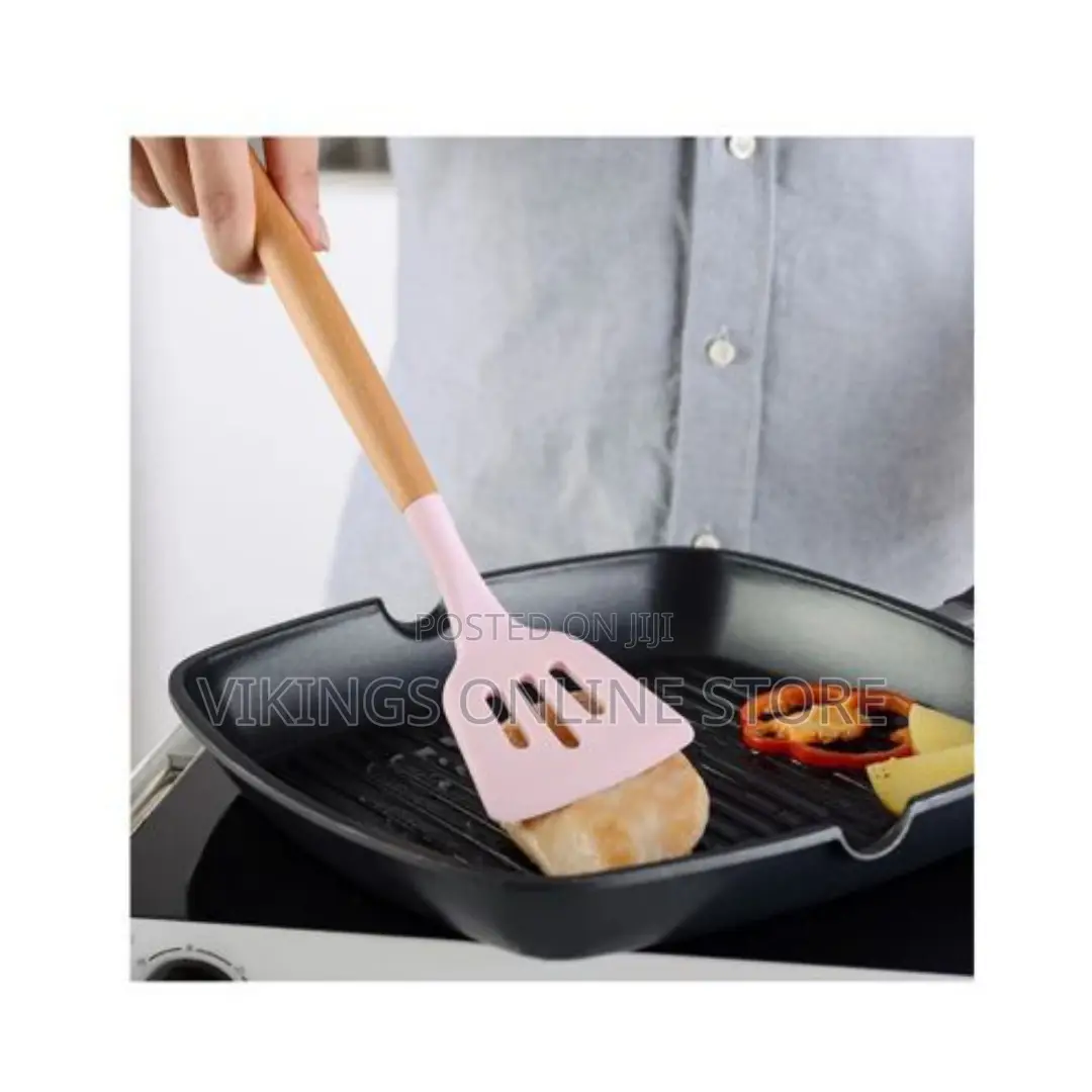 11 Piece Silicone Kitchen Cooking Utensils Set - Pink