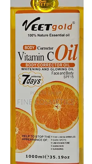 VEETGOLD VITAMIN C OIL | 7days Whitening Glowing Body Oil.