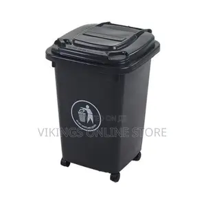 50L Household Waste Bin With Wheels -Grey
