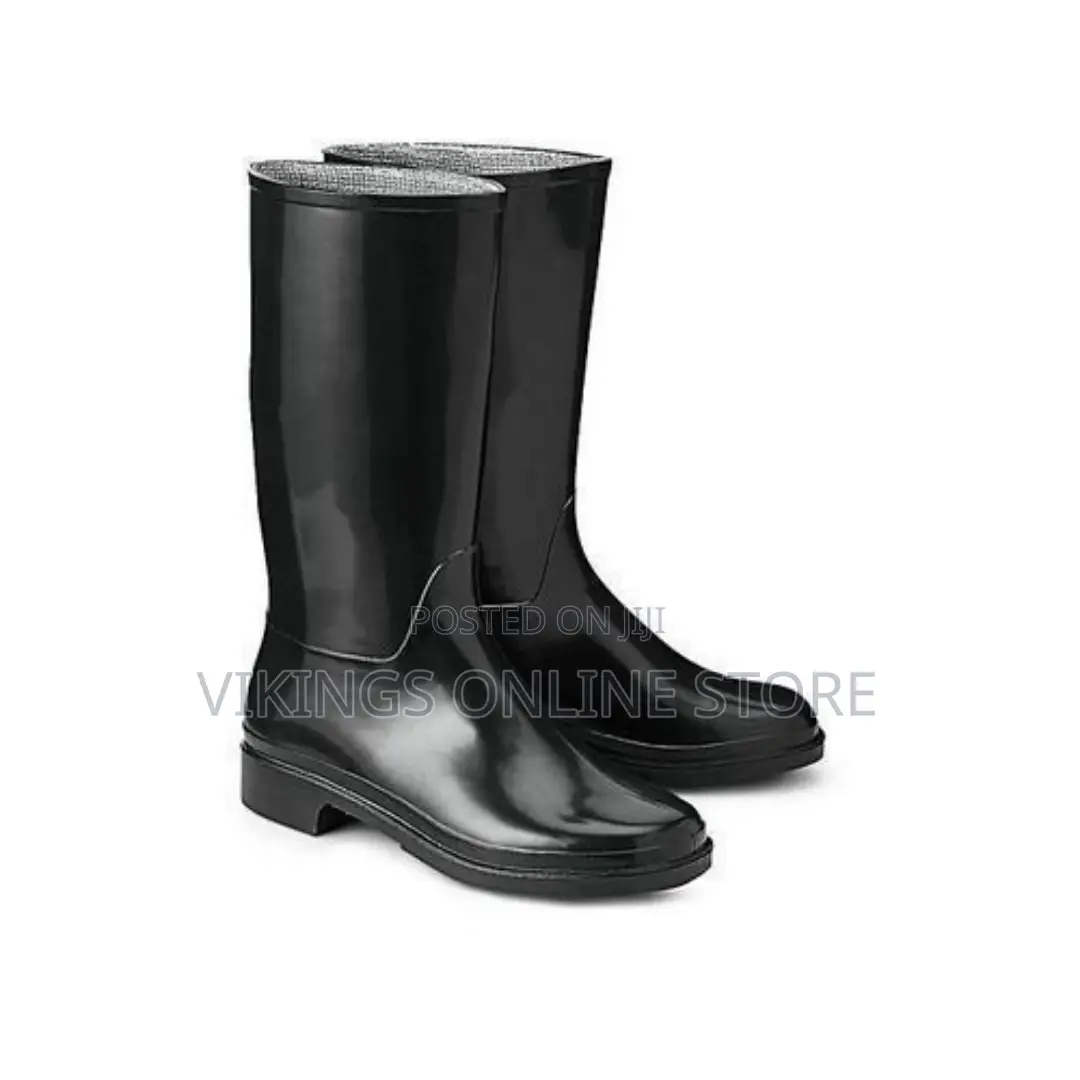 Waterproof PVC Rain Gumboots Garden Farm Boots - Black