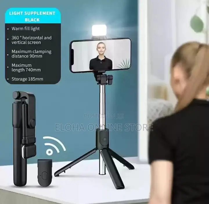 4 in 1 Selfie Stick Tripod With Light