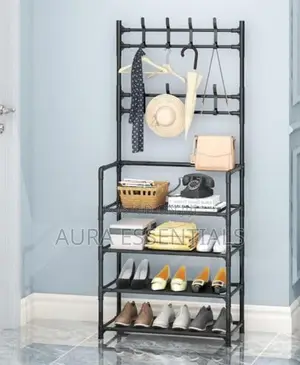 Free Standing Coat Hat Rack Shoes Storage Rack