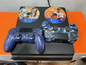 Sony Playstation 4 Slim 512gb With 2 Cd Games and 2pads