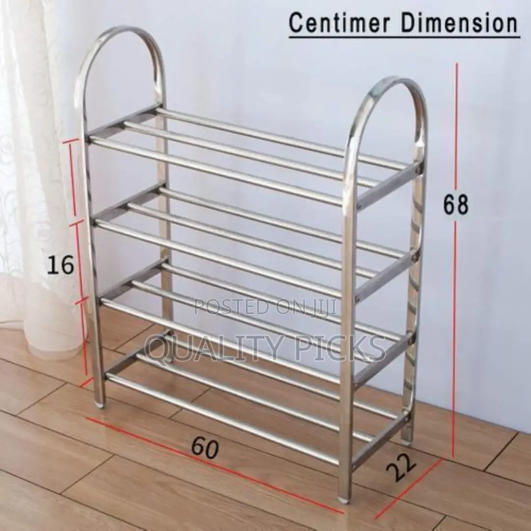 Metallic 4 Layer Shoe Rack