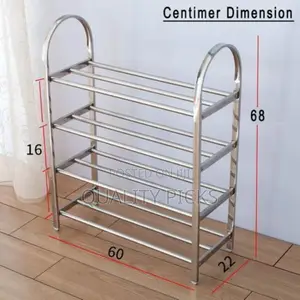 Metallic 4 Layer Shoe Rack