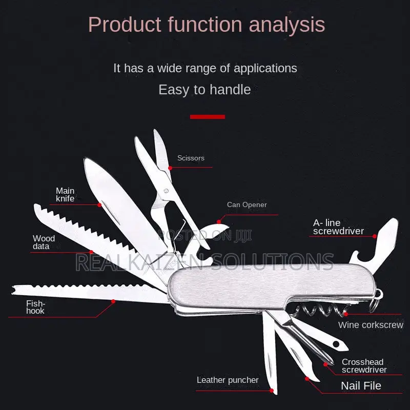 12 In 1 Stainless Steel Multifunctional Swiss Knife Tool