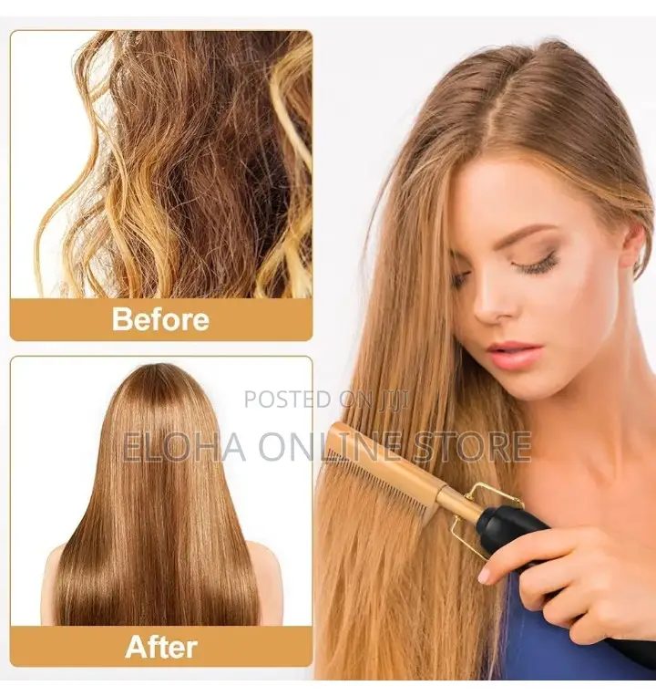 Portable Electric Hot Comb Hair Straightener
