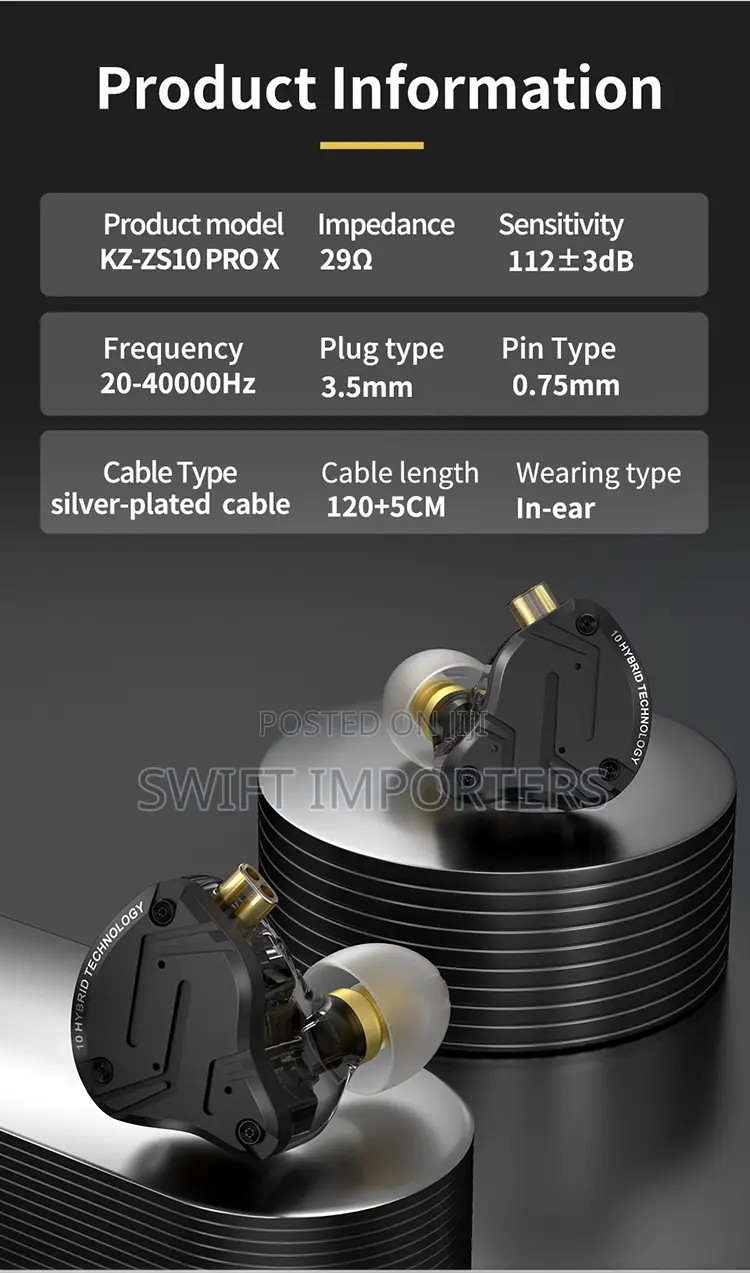 In Ear Stage Monitor KZ ZS10 Pro X 10 Drivers Iems Inears