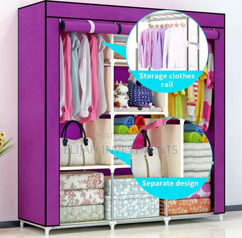 3 Column Wardrobe With Woden Frame