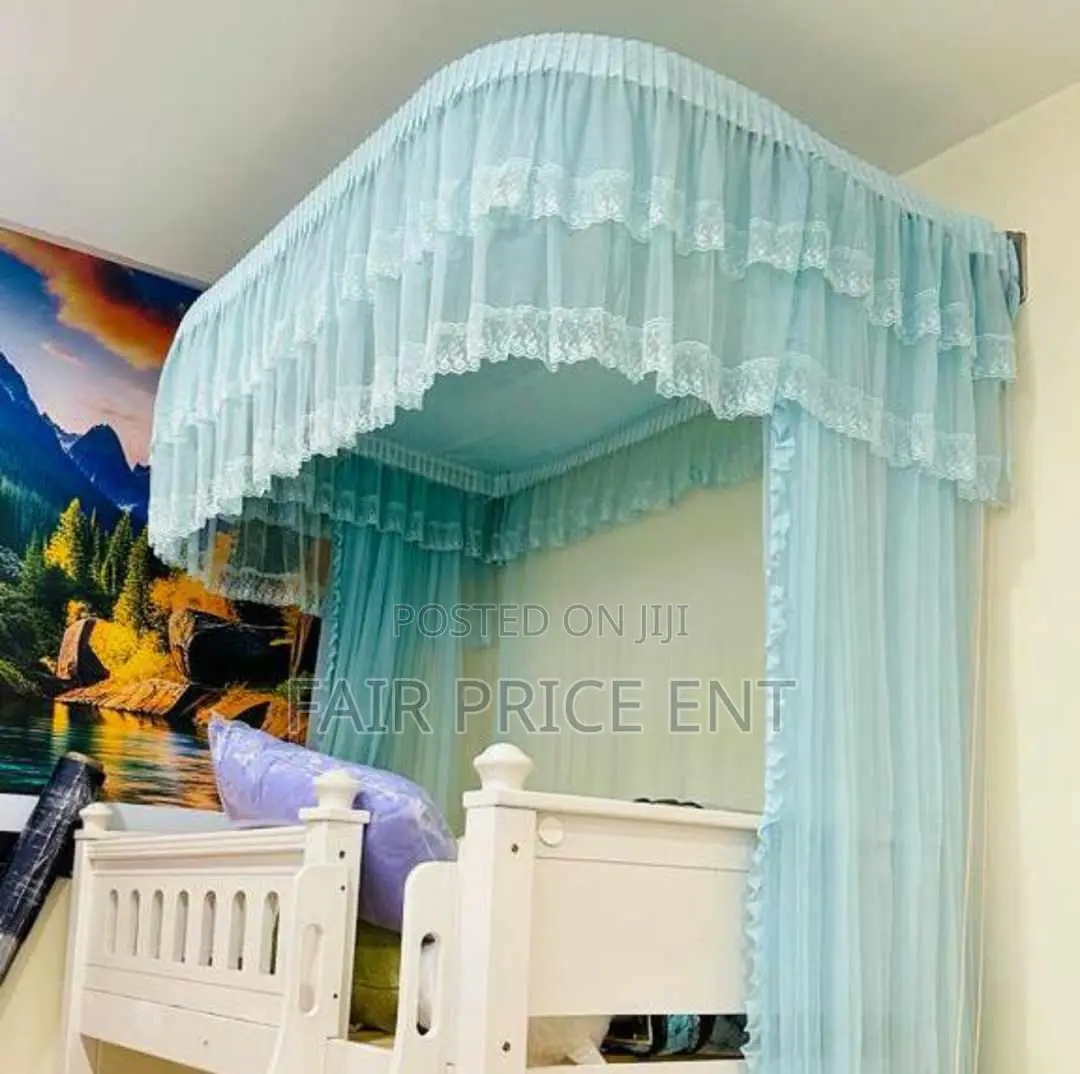 Wall Mounted Mosquito Net . Free Size.( Blue)
