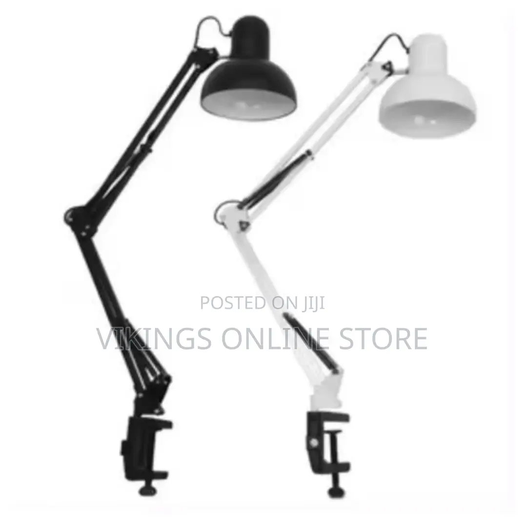 Metal Desk Lamp, Swing Arm Desk Lamp - Black, White