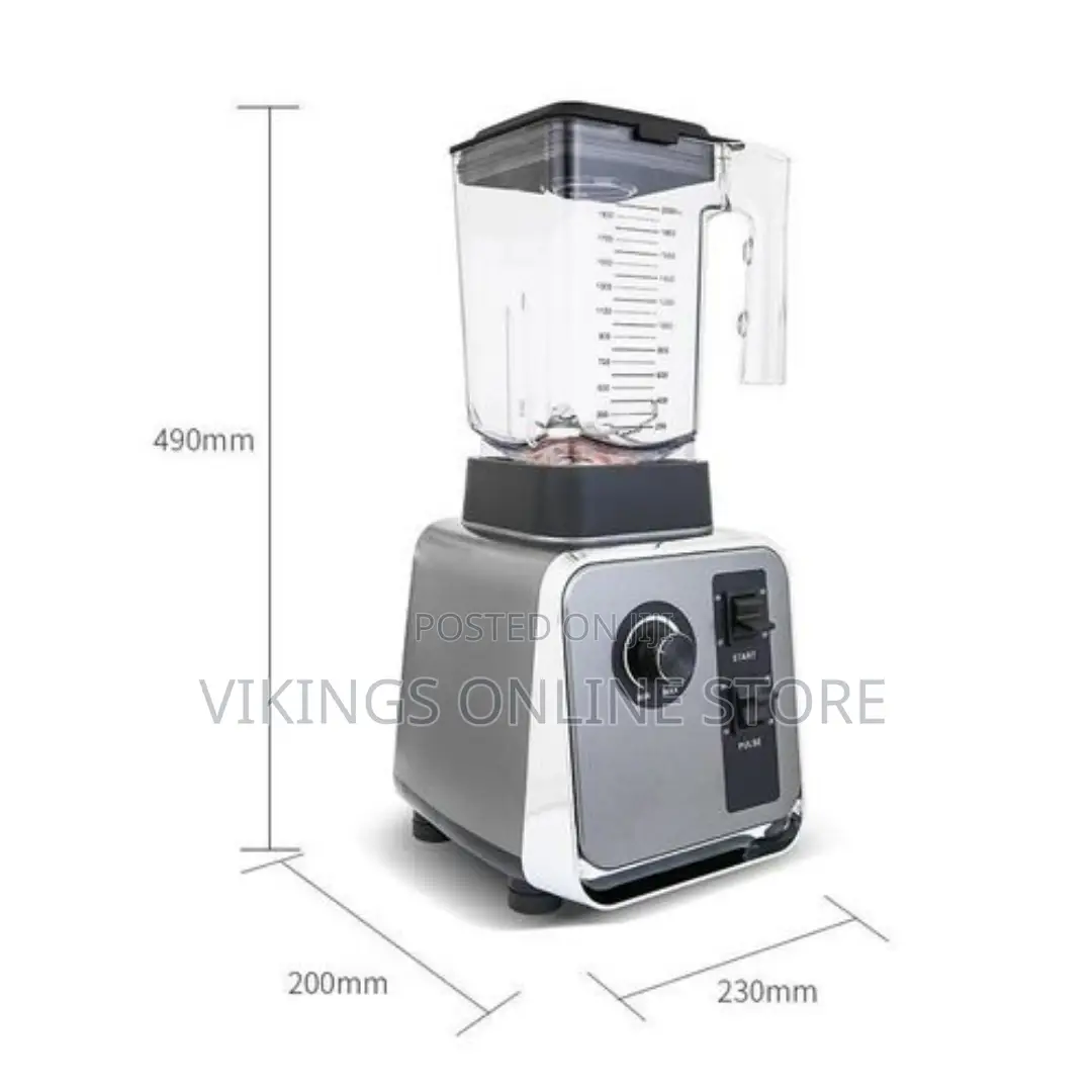 Hoffmans Heavy Duty Commercial Blender - Silver, Transparent