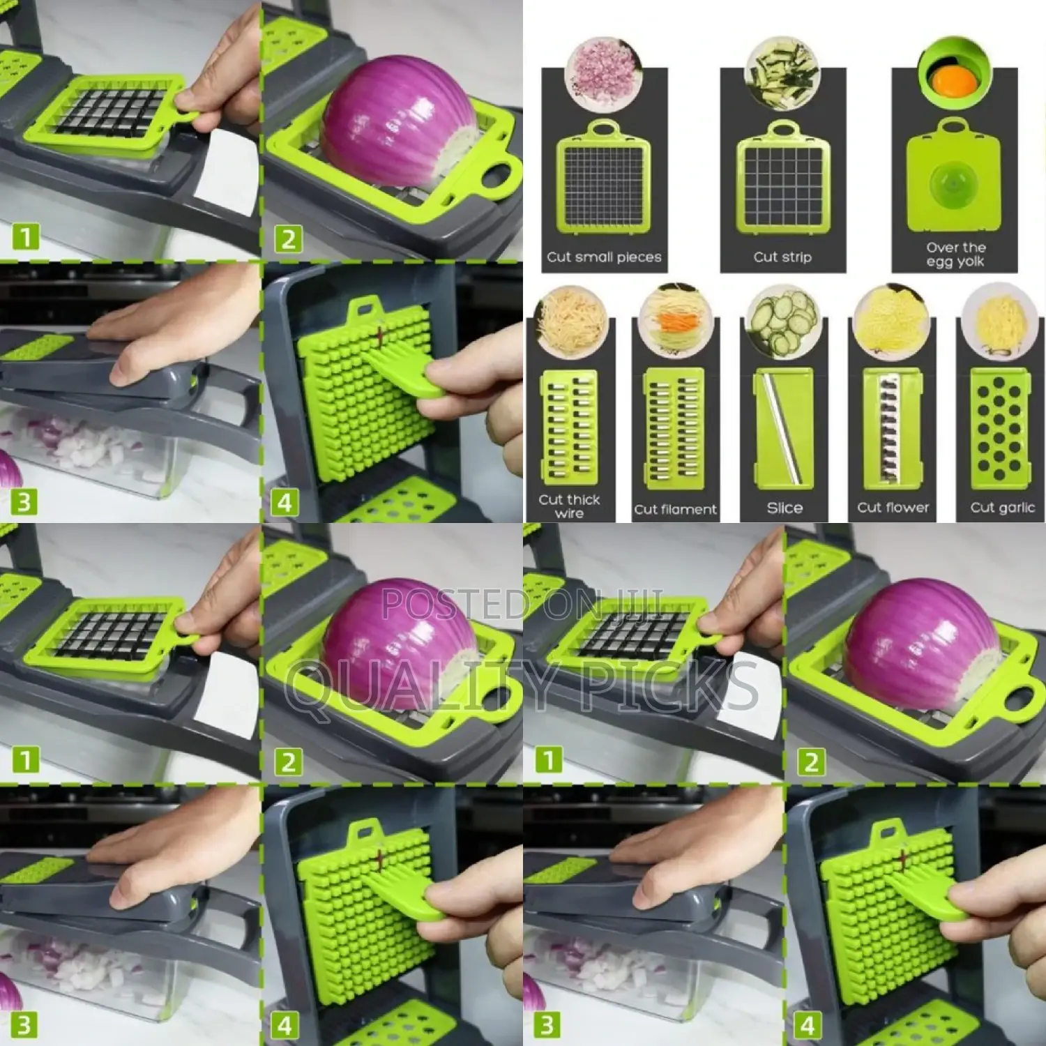 Plastic 8 in 1 Vegetable Chopper