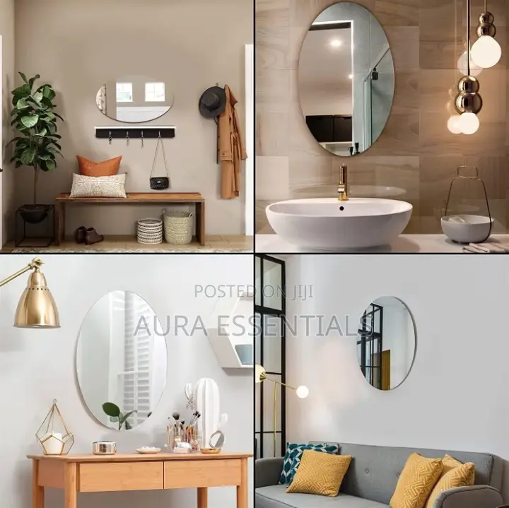 Oval Shaped Adhesive Mirror Sticker