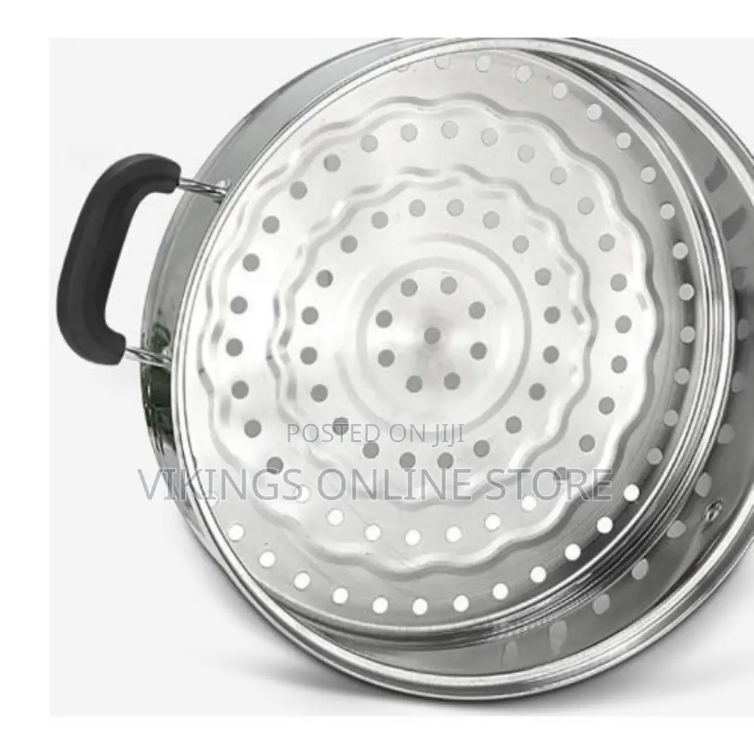 3 Layer Stainless Steel Saucepan and Steamer Soup Pot,28cm-.