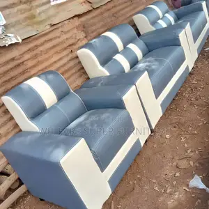 A2:2:1 Simple Leather Seats Chairs Cream and Light Grew
