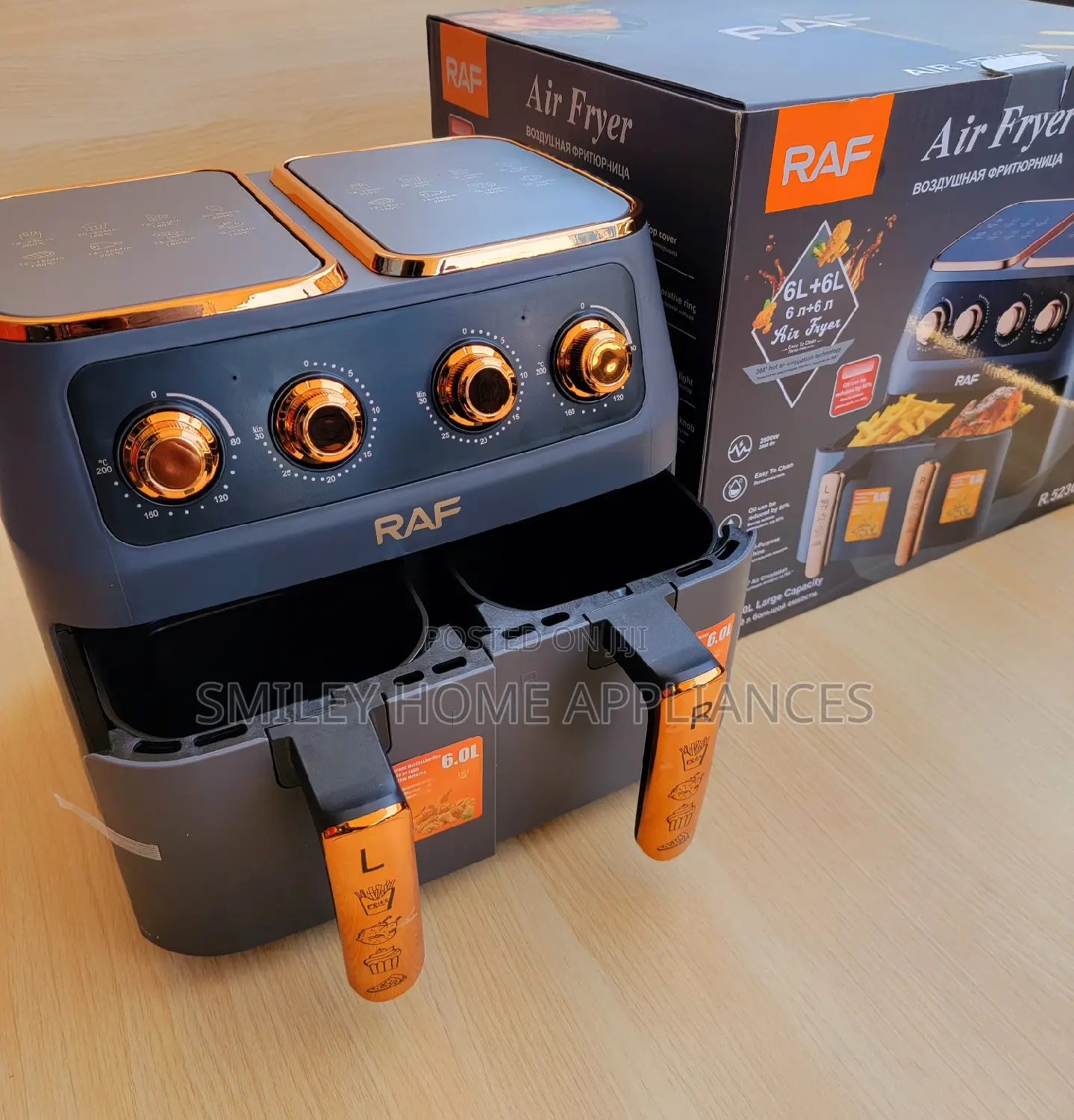 New Arrival Raf Dual Air Fryer 12ltrs