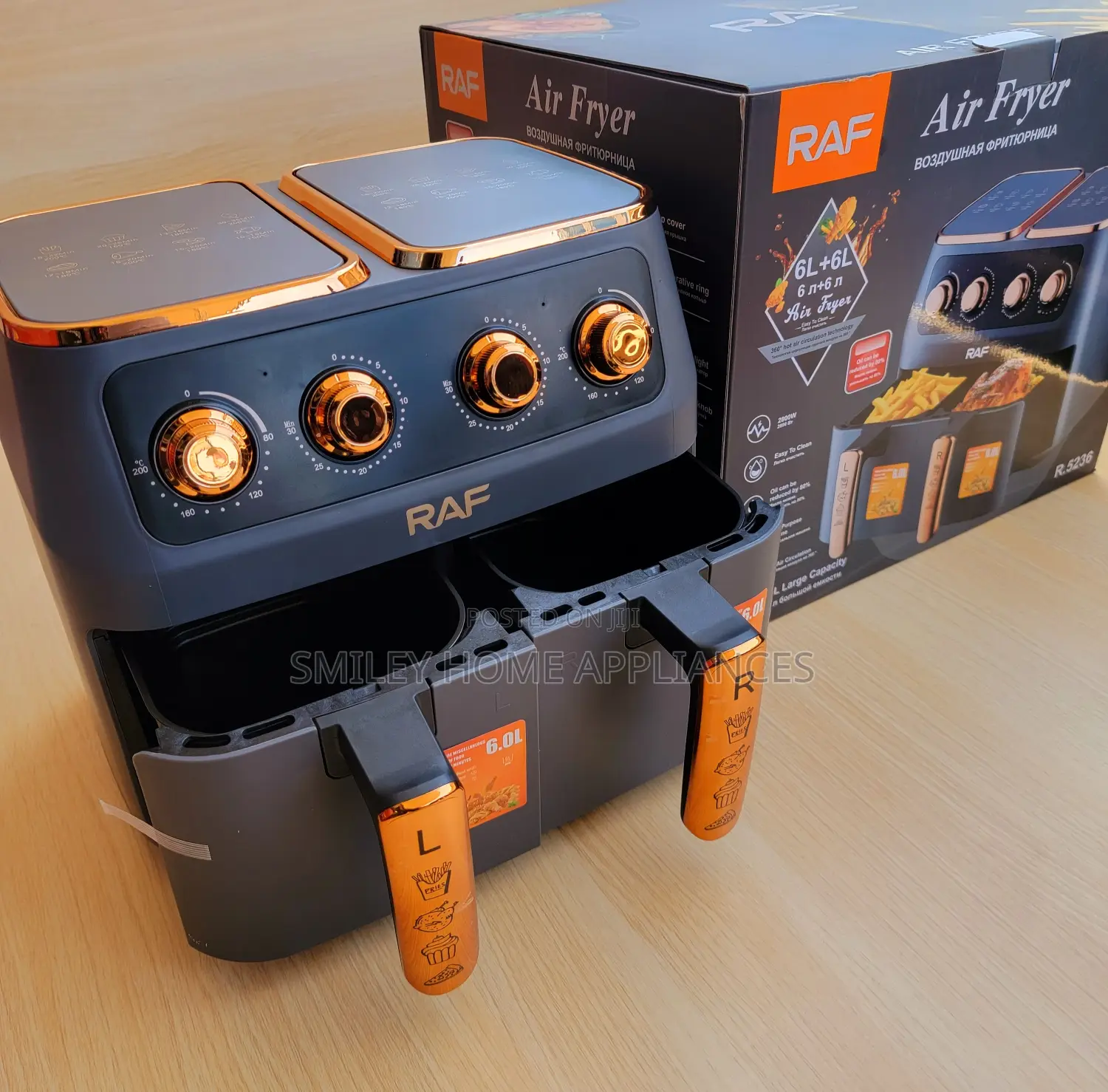 New Arrival Raf Dual Air Fryer 12ltrs