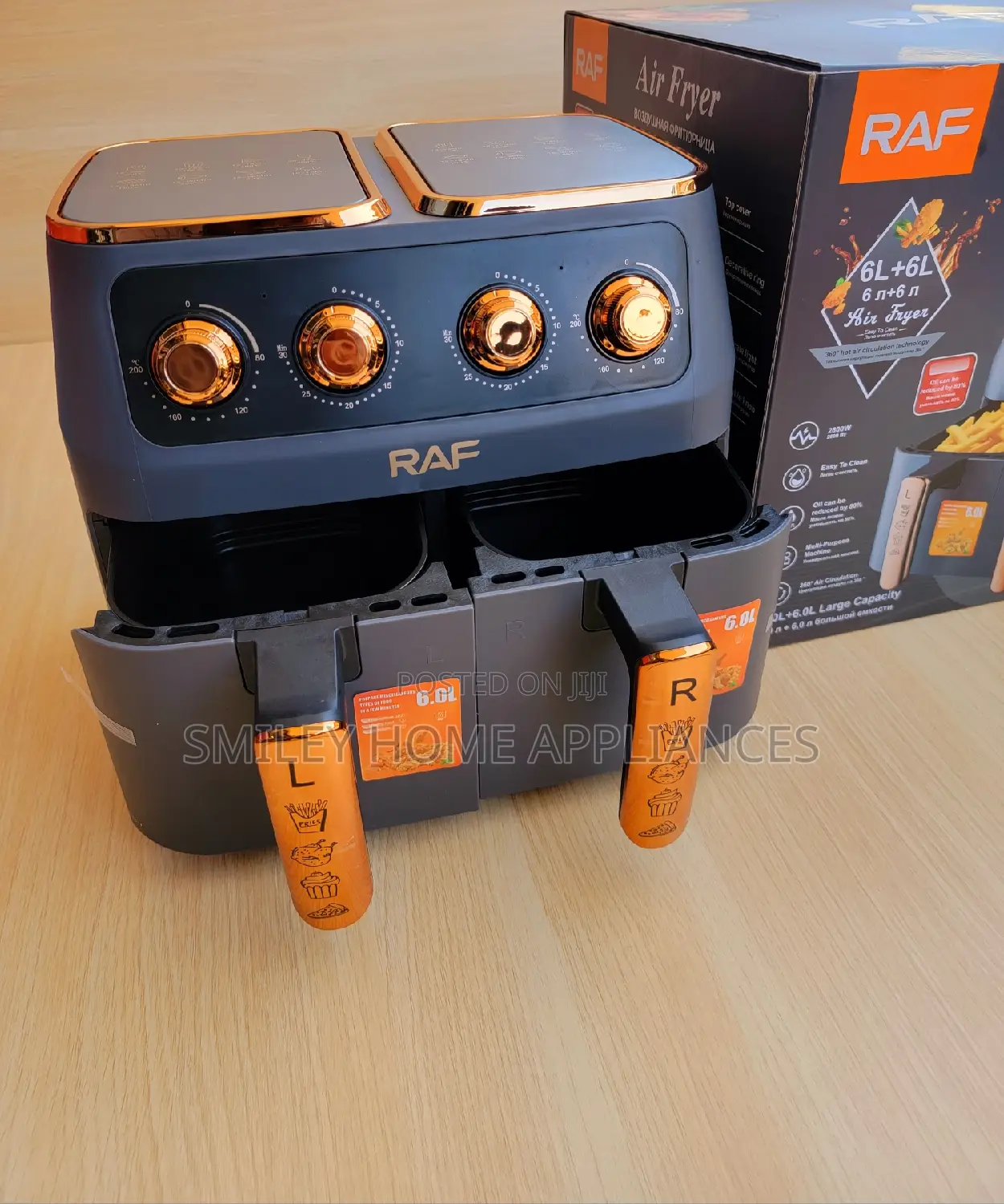 New Arrival Raf Dual Air Fryer 12ltrs