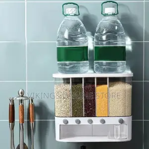 5-Grid Wall Mounted Storage Container 12L Food Dispenser