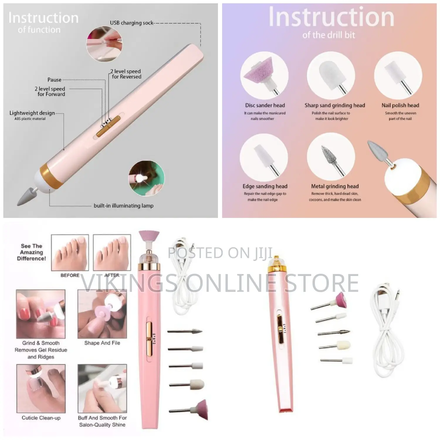 5 in 1 Rechargeable Electric Nail Drill Set