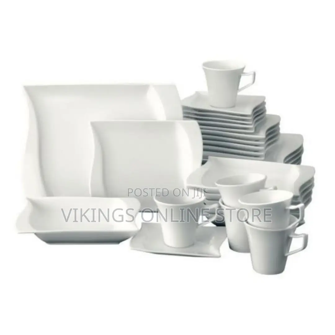 30 Rectangle Plate Cup Saucer Bowls Side Plate Dinner Set .