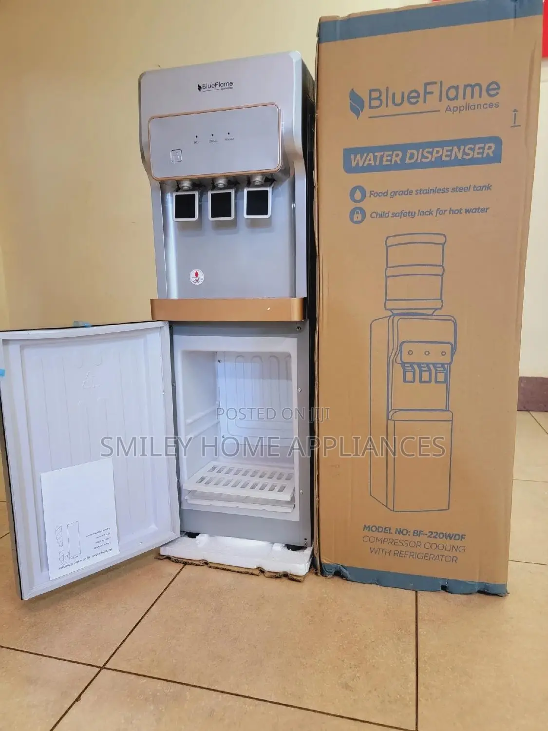 Blueflame 3 Tap Water Dispenser With Fridge