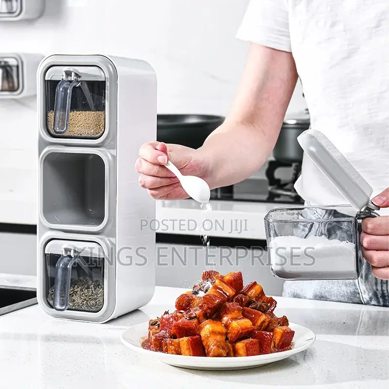 Kitchen 3 Grid Seasoning Storage Boxes