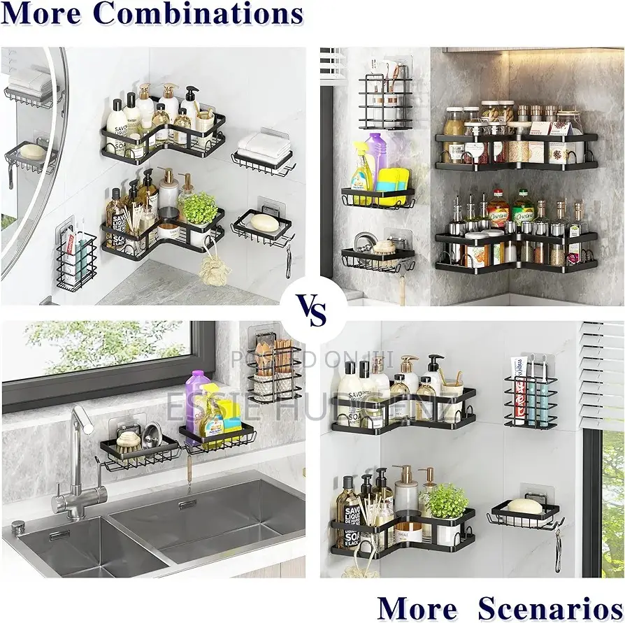 5pc Home Kitchen Rack/ Corner Rack Shower Caddy
