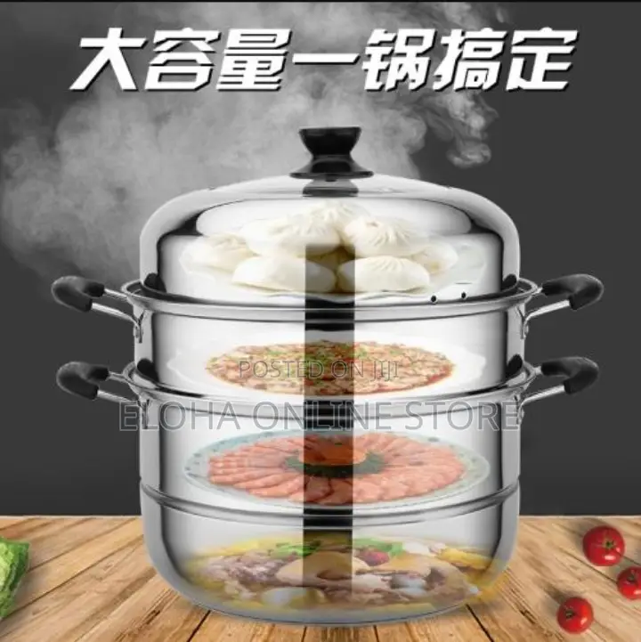 3 Layers Stainless Steel Steamer/Soup Pot