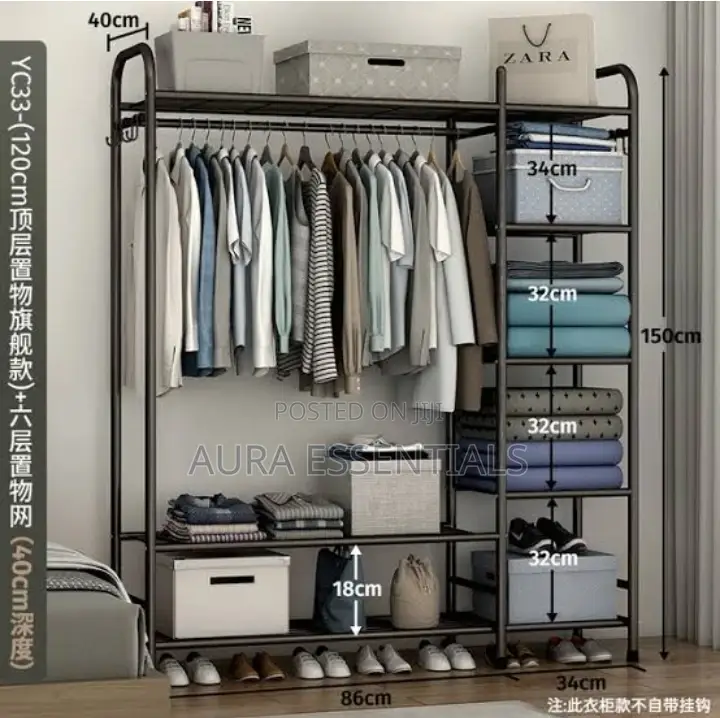 Black Detachable Clothes Rack