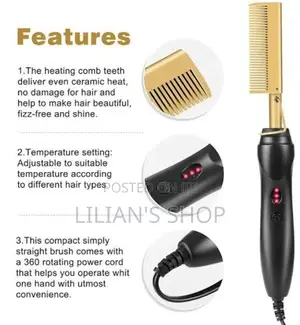 Gold Ceramic Professional Styling Hair Comb