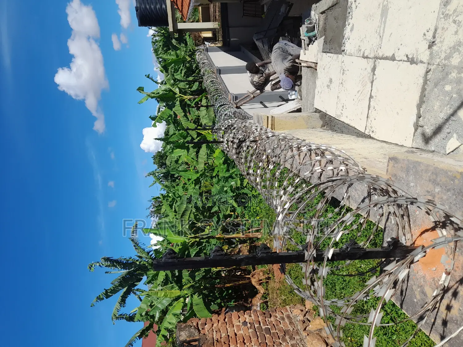 Electric Fence With Razor Wire, New