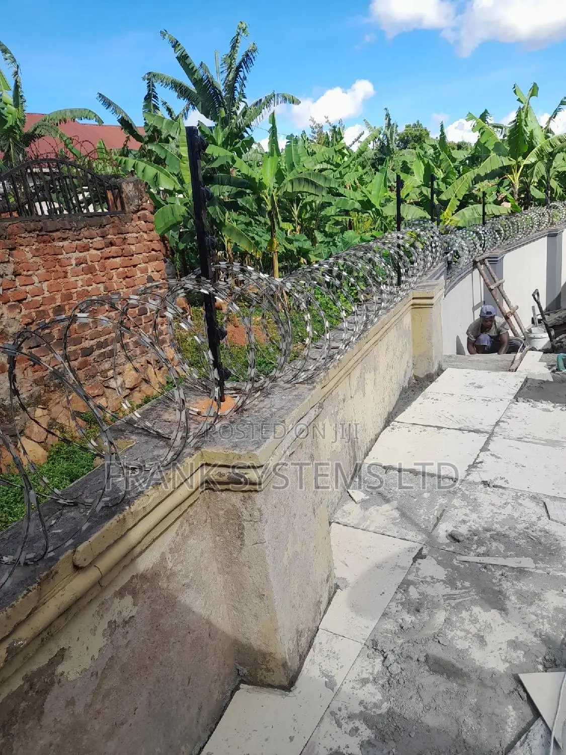 Electric Fence With Razor Wire, New