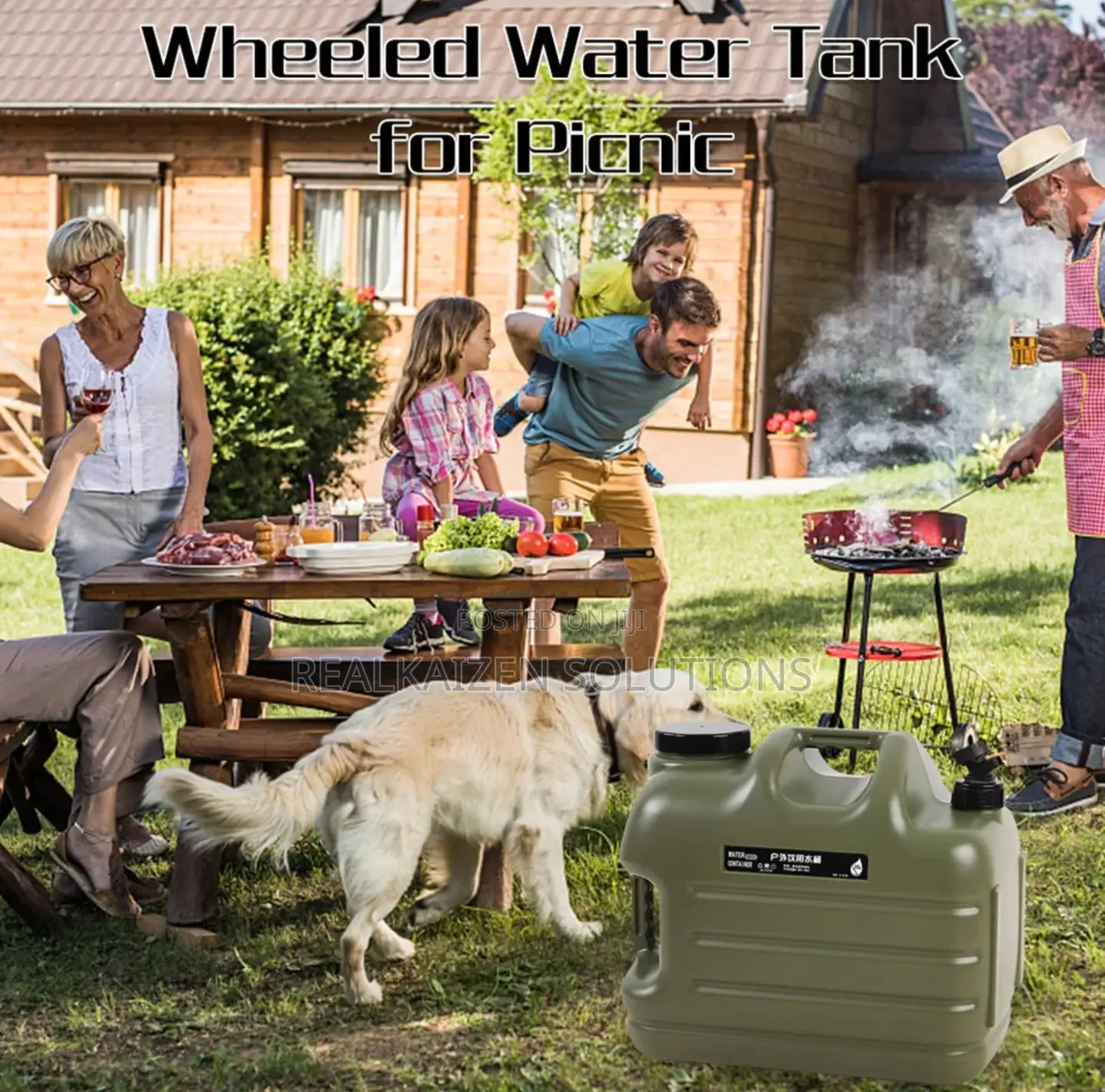 Outdoor 25L Green Water Storage Tank Jerrycan With Spigot