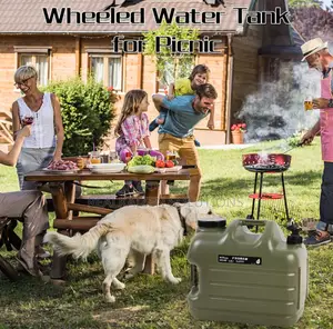 Outdoor 25L Green Water Storage Tank Jerrycan With Spigot