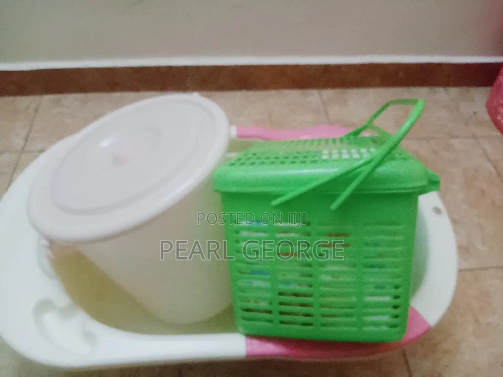 Baby Big Bath Set Big Basin, Covered Basket, Bucket, Bath