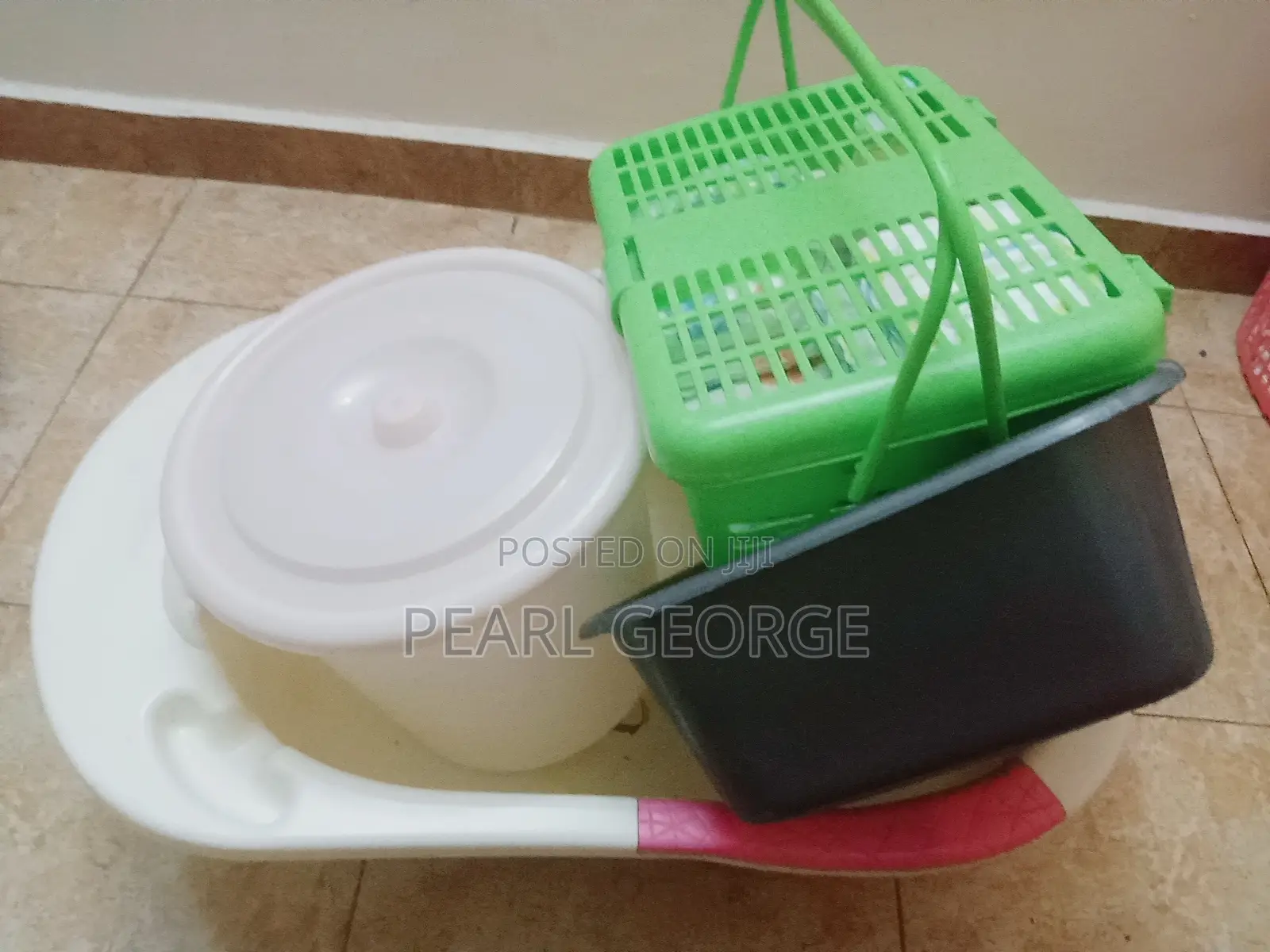 Baby Big Bath Set Big Basin, Covered Basket, Bucket, Bath