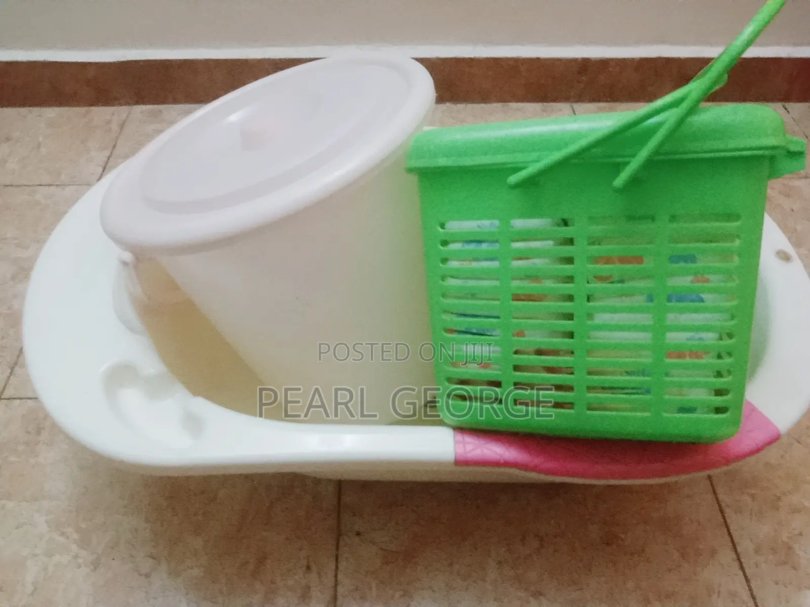 Baby Big Bath Set Big Basin, Covered Basket, Bucket, Bath