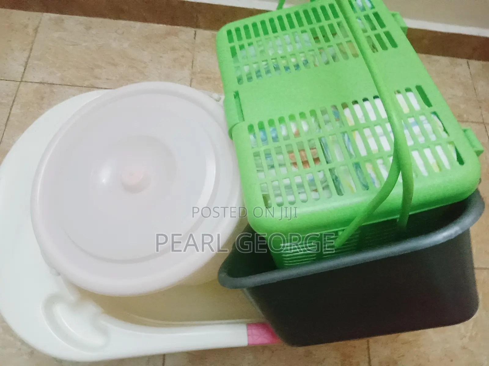 Baby Big Bath Set Big Basin, Covered Basket, Bucket, Bath
