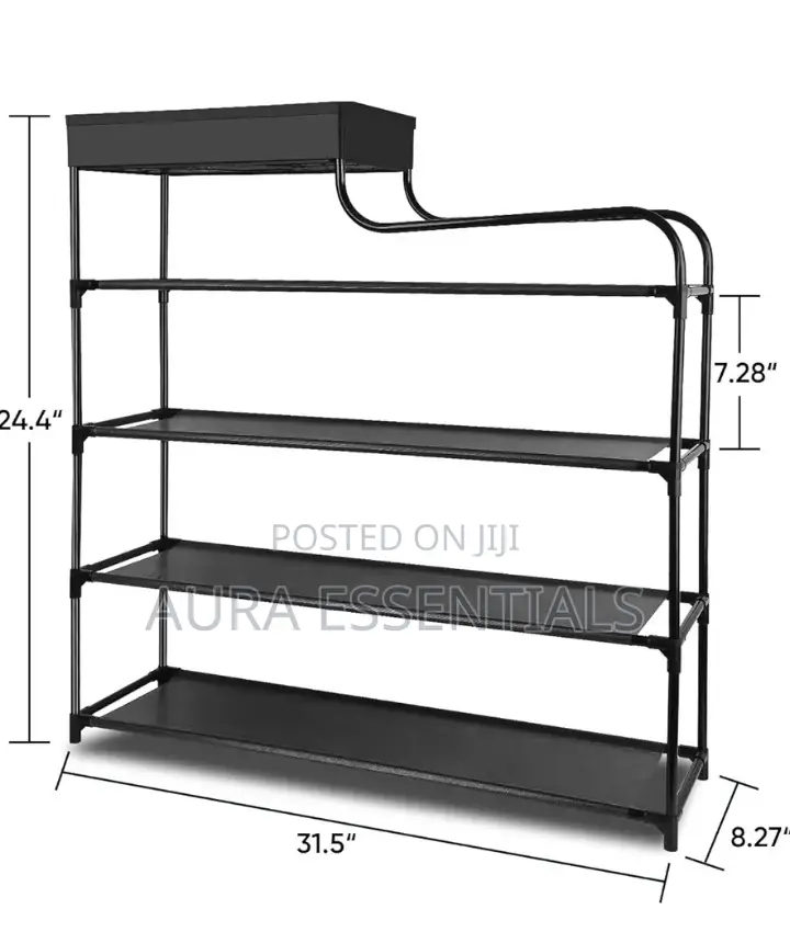 4 Tier Shoe Rack Metal Shoe Organizer