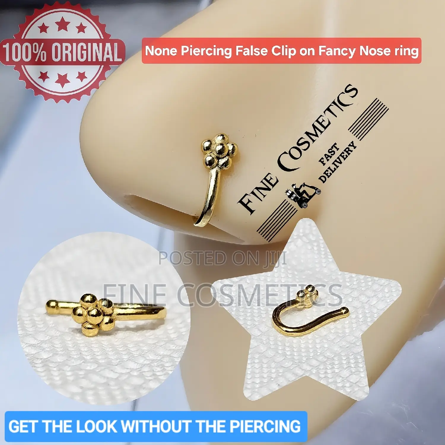 None Piercing Clip-on Nose Ring Pin, False Nosering Cuff Pin