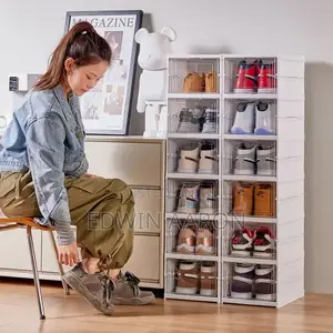 6 Layers Plastic Foldable Shoe Storage Boxes