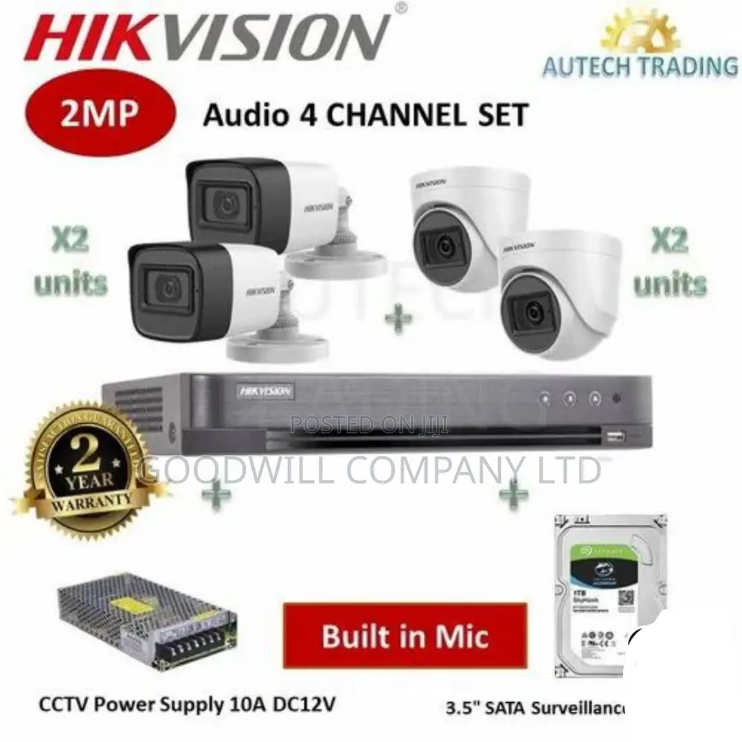 HIK Vision 4 Channel CCTV Camera Full Kit Colorvu Mania